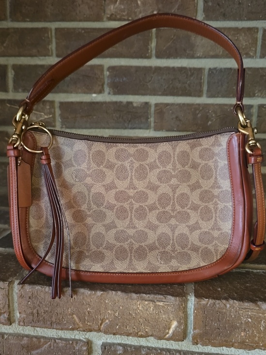Coach Handbags - COACH Sutton Crossbody in Signature Canvas TAN